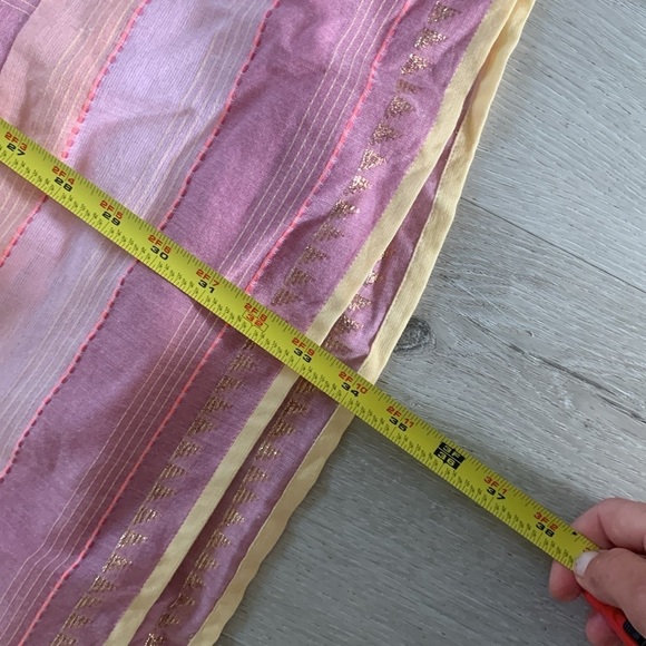 AMERICA & BEYOND NOAH STRIPE TUNIC DRESS Rainbow Stripe Cover UP size L shimmer - Picture 10 of 14